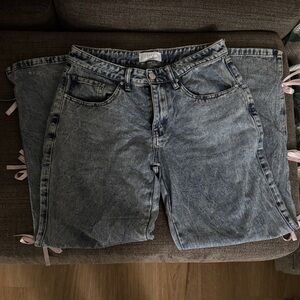 RISE High-Rise Acid Wash Jeans in Blue